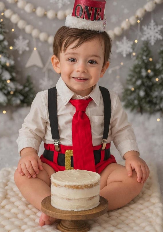 Christmas cake smash outfit, bowtie suspenders and diaper cover, Christmas 1st birthday outfit, boy christmas 1st birthday outfit