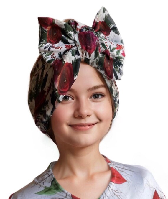 Baby Christmas Hat - Ho Ho Ho Baby girl Hat - Baby Girl Hat - Baby Hat -Pointsettia Hat - red christmas hat - turban christmas hat - newborn