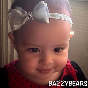 Silber Schleifenstirnband, Baby Schleifenstirnband, funkelndes Schleifenstirnband, silbernes Stirnband, silbernes Babystirnband, Baby jetzt Stirnband, Weihnachtsstirnband