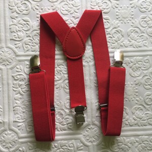 Suspenders, boy suspenders, red suspenders, baby red suspenders, red toddler suspenders, Christmas suspenders, boy suspenders image 2