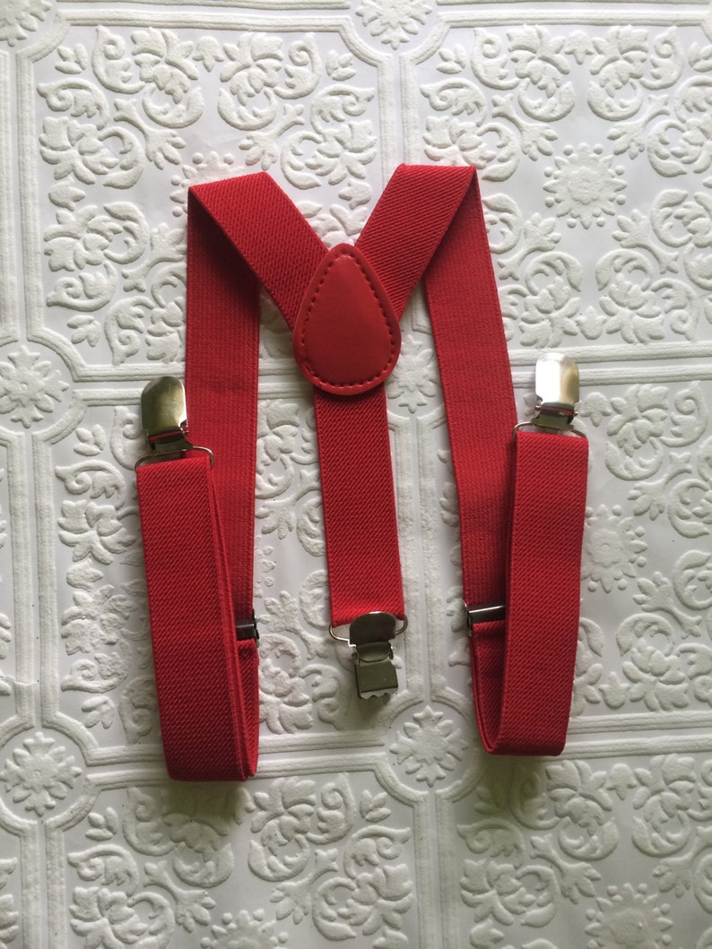 Suspenders, boy suspenders, red suspenders, baby red suspenders, red toddler suspenders, Christmas suspenders, boy suspenders image 2