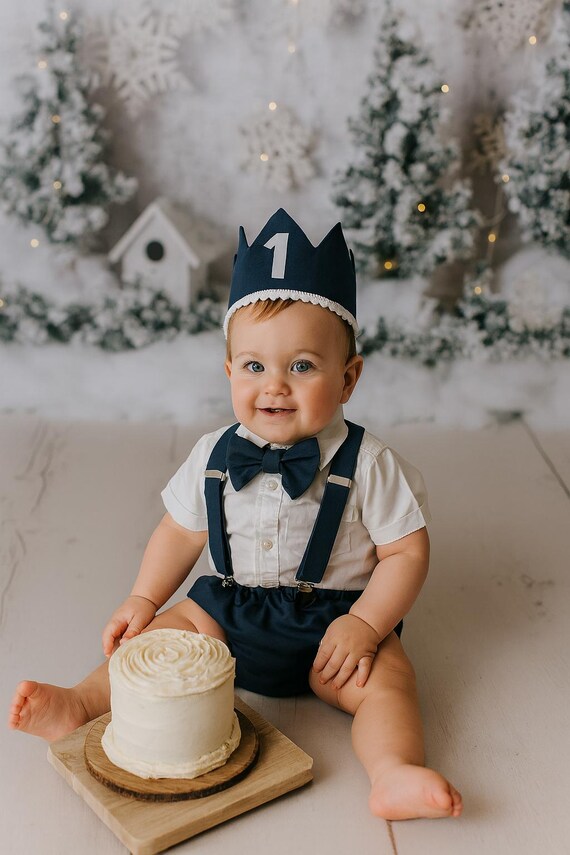 Navy Cake Smash Boy First Birthday super soft cotton Diaper Cover, Suspenders, all navy blue color , Birthday Photoshoot