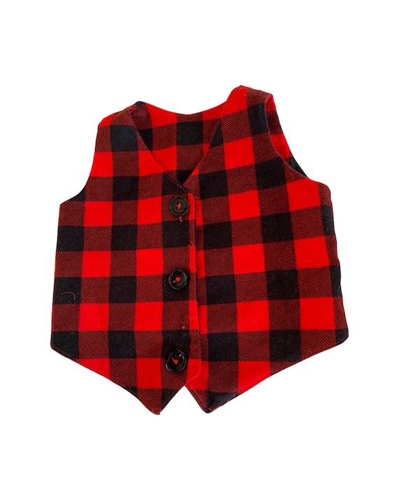 Buffalo plaid top long vest