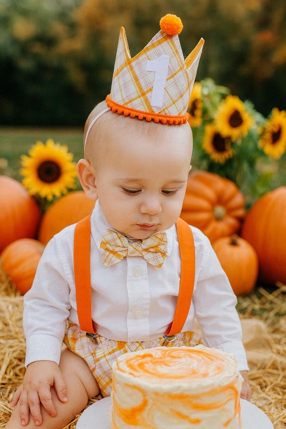 Boy Cake Smash Outfit, Boy Cake Smash, Boy 1st Birthday Set, 1st Birthday, Milestone Pictures, Boy 1st Birthday Outfit, Orange Cake Smash