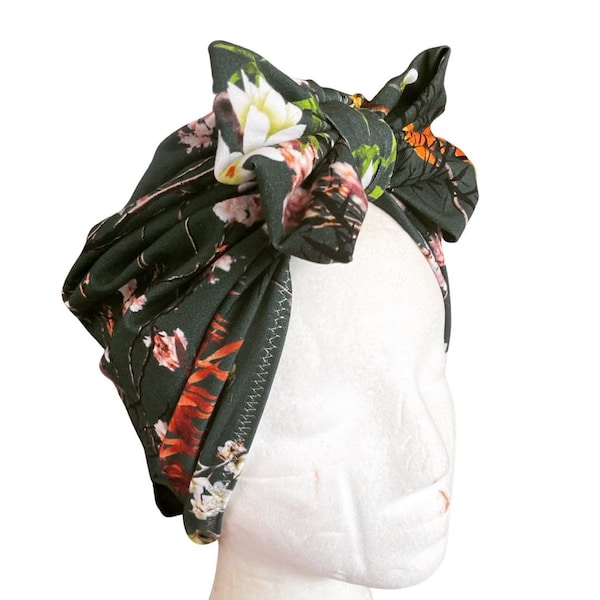 SUMMER Floral Turban |Headwrap|boho| chemo gift| bonnet | chemo hat |alopecia cap |pre tied