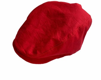 Buy Red Flat Cap, Red Newsboy Hat, Birthday Boy Red Hat, Man Red