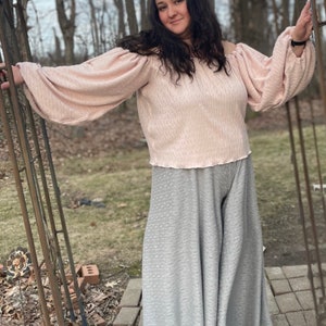Milkmaid Off Shoulder Top, plus size sweater, lantern sleeve blouse, oversized puff sleeve, off shoulder knit sweater, Womens sweater, soft