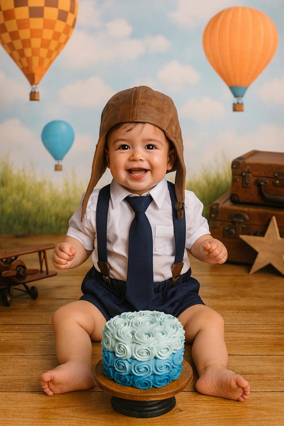 Aviator pilot sitter set - baby boy photo prop - baby clothes - vintage style - pilot cap - cake smash outfit - navy