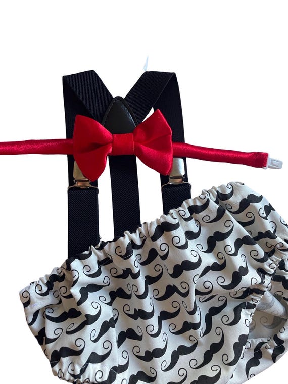 Little man birthday outfit, bow tie birthday set, cake smash outfit boy, baby boy 1st birthday outfit, bow tie and suspenders, diaper cover