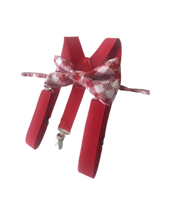 Red Bow Tie and Suspenders, Red Bow Tie, Bright Red Suspenders, Toddler Suspenders, Mens, Adult, Boys, Kids, Baby, Child, Photo Prop