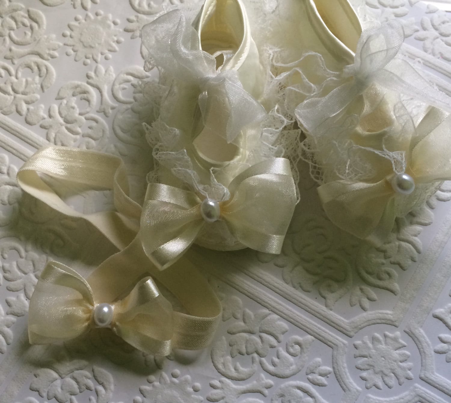 ivory christening shoes