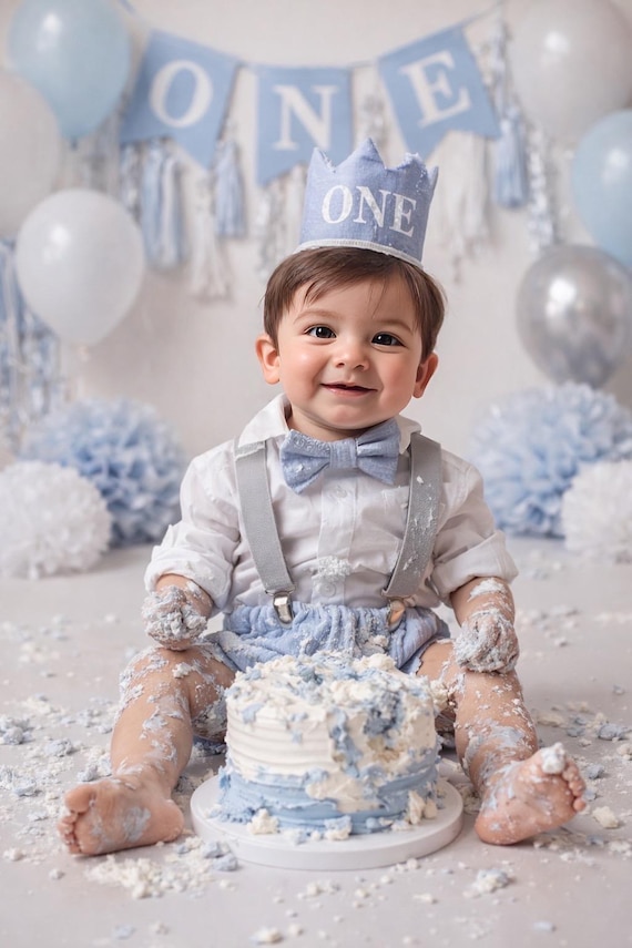 Boys Cake smash outfit | first Birthday party prop for boys | Overalls | Diaper Cover photography photo props | Sitter Romper