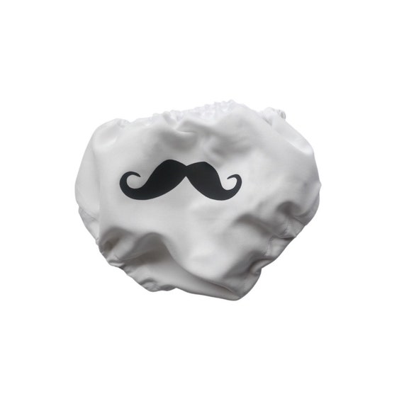 Black & White Moustache 1 Piece Cake Smash Bloomer - First Birthday Mr Onederful Cake Smash Boy Bloomer, moustache Diaper Cover, little man