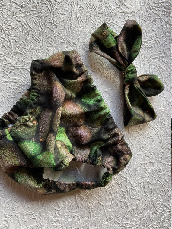 Headband bloomer set, avocado cake smash, girl bloomer set, knot headband bloomer, avocado diaper cover, baby girl gift, bloomer girl set