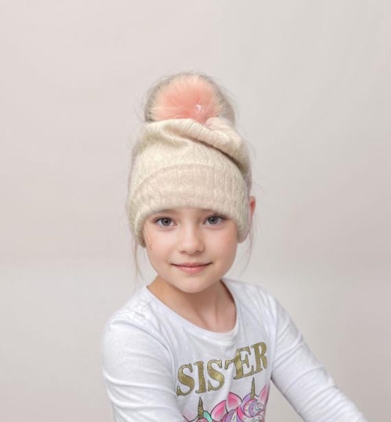 Toddler Pom Pom Beanie - Baby Gift - The Olive Beanie - Knit Winter Hat - Baby Pom Hat - Winter Hat Baby - Baby Shower