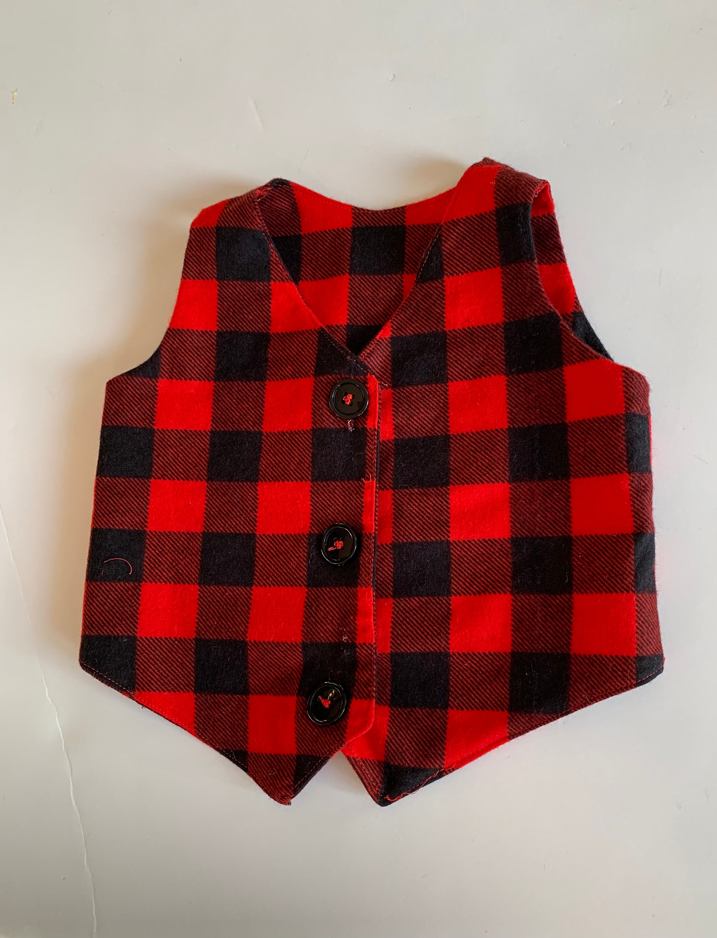 buffalo plaid waterfall vest
