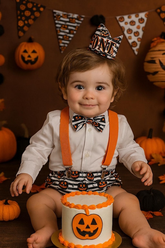 1st Birthday boy cake smash Outfit Bow tie bloomers pumpkin halloween cake smash, boy outfit,bloomers,diaper cover, stripes cake smash,
