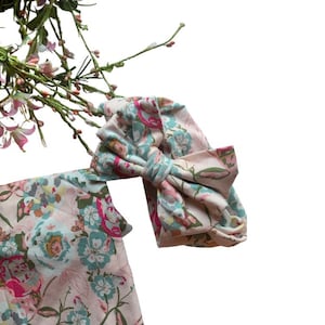 Swaddle Set - Floral Girls Swaddle & Hat (Bow or Newborn beanie)