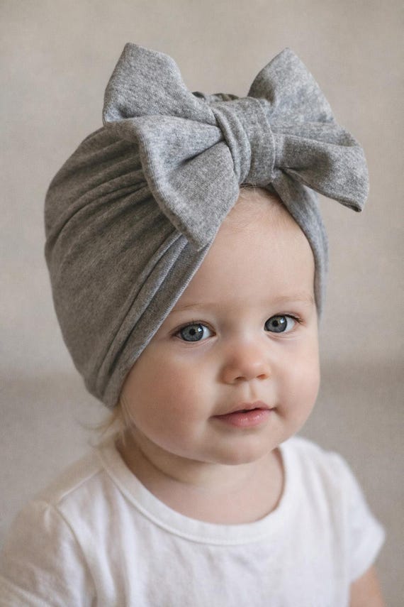 Baby Turban, Baby Turban Hat, Infant Hat, Grey Turban, Newborn Turban, Toddler Turban, Girls Beanie, Newborn cap, Womens Turban, 20+ colours