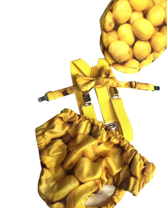 Lemon Fresh, Lemonade, Baby, Boy, Infant, Toddler, Newborn, Cake smash, lemon cake smash, Outfit, Four Piece, Flat cap