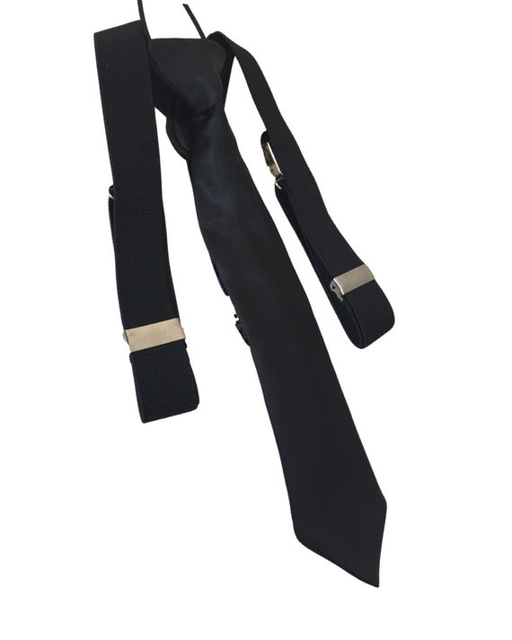 Baby suspenders, black baby suspenders, baby tie, suspenders, black suspenders set, black baby tie, suspenders and tie, tie and suspenders