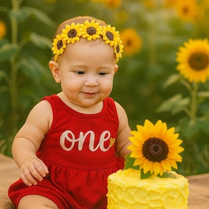 sunflower baby headband, wreath flower headband, baby flower headband, spring baby headband, summer baby headband, sunflower headband, baby