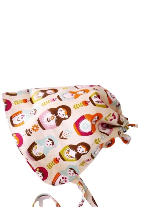 Fabric Bonnet, flower bonnet, watercolour flowers, baby hat, jersey bonnet, cotton bonnet, fabric sun hat, stretchy bonnet, visor