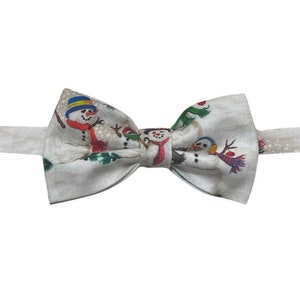Black White Snowman Snow Man Xmas Christmas Cotton Bow tie Bowtie for Men Adult / Youth Teenage / Boy Kids / Toddler Baby Infant
