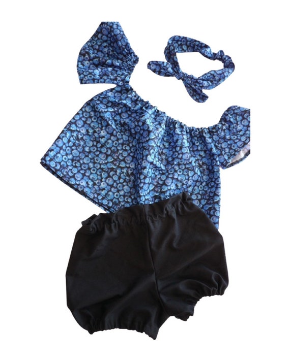 Baby Girl Set, Baby girl clothes, Baby outfit, baby sunsuit, Photography prop, Blueberry, Blue, Birthday outfit,baby shower gift,summer baby