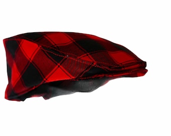 Red and Black Buffalo Check Flat Cap, Red Buffalo Plaid Newsboy Hat, Birthday Boy Buffalo Plaid Hat, Man Lumberjack Plaid Flat Cap Hat Gift