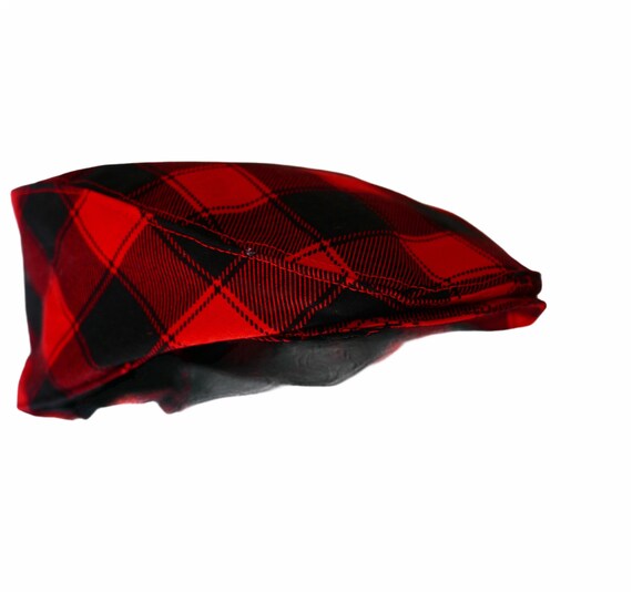Red and Black Buffalo Check Flat Cap, Red Buffalo Plaid Newsboy Hat, Birthday Boy Buffalo Plaid Hat, Man Lumberjack Plaid Flat Cap Hat Gift