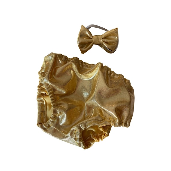 Baby Bloomer- Gold Sparkle Bloomer, Gold bloomer, gold diaper cover, full sparkle bloomer, Birthday bloomer, Pageant Diaper cover
