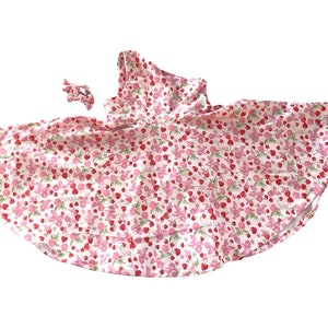 Strawberry Pink Twirly Dress, strawberry first birthday, sweet one dress, strawberry dress, one shoulder girl dress, berry sweet, sweet one