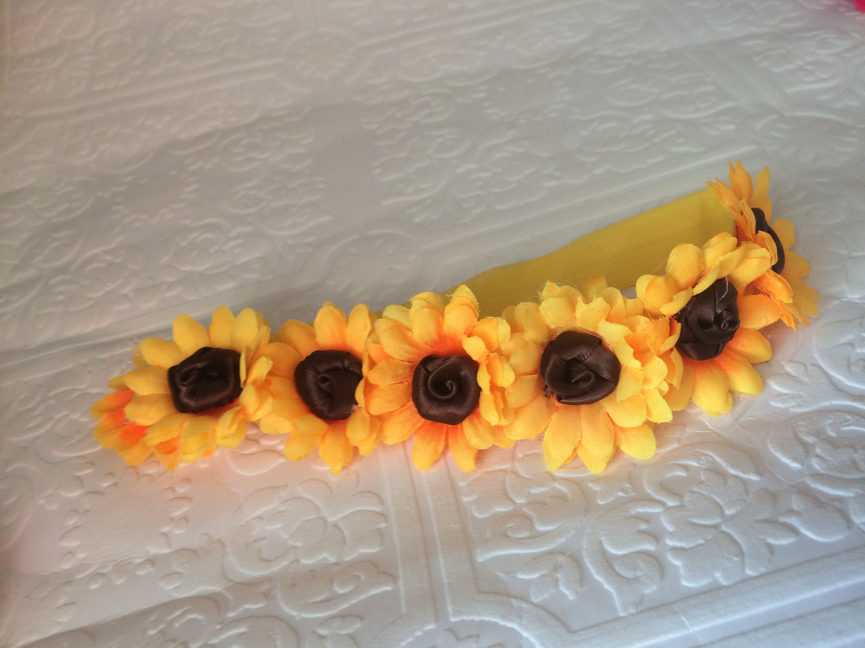 sunflower newborn headband