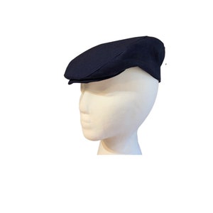 Boys Flat Cap Hat Navy Blue Linen - Kids Peaky Blinders Cap - Baby Gatsby Hat - Toddler Newsboy Hat