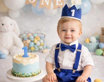 cake smash outfit boy, smash cake boy, 1st birthday outfit boy, first birthday boy, baby bow tie, first birthday bow tie, royal blue