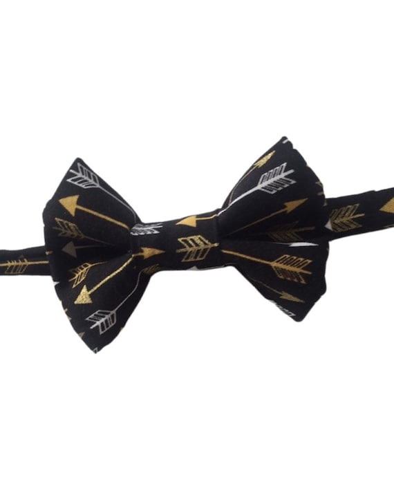 Arrow Bow Tie, Black and gold Bow, Kids Bow Tie, Bowtie, silver bow tie, Mens Bow Tie, Toddler Bow Tie, wild one bow tie