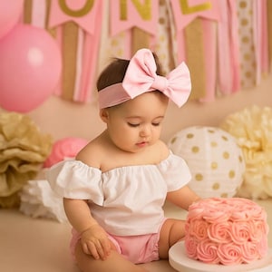 Baby girl set, pink pastel outfit, silk satin, Toddler sets, Baby girl, Shorts and Crop Top, 1st Birthday outfit, Girl clothes, off shoulder