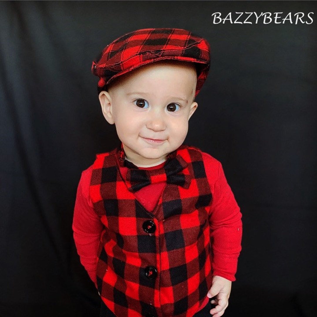 Boys Red Vest and Bow Tie Toddler Boy Vest Baby Boy Bow Tie Infant Vest