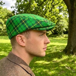 Green Linen Flat Cap, Peaky Blinders Hat, Baker Boy M Hat,Irish flat cap, Gatsby Hat, Summer Men Hat, Christmas flat cap, golfing hat,