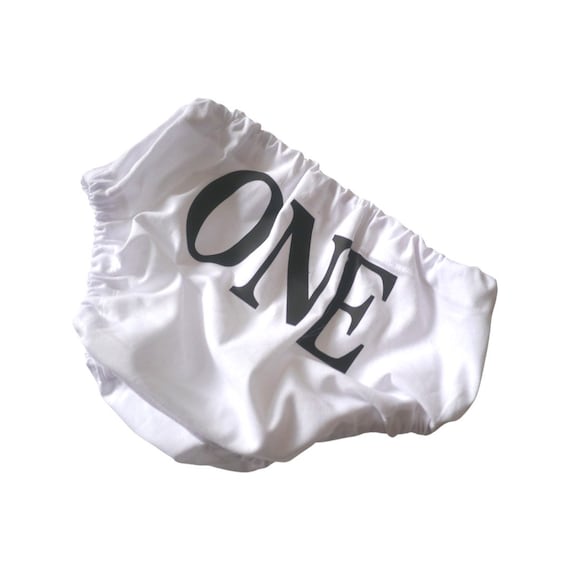 First Birthday "One" Diaper Cover black and white - Smash Cake Outfit - 1st Birthday - Baby Bloomer - Baby boy