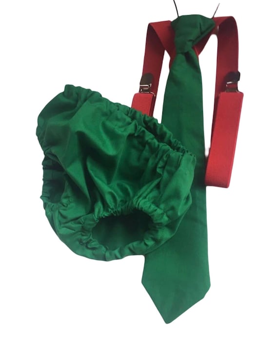 Boy Cake Smash Outfit, Boy 1st birthday Outfit, Boys first birthday,Cake Smash Set, Tie and Diaper Cover, Baby Necktie, Christmas set, Green