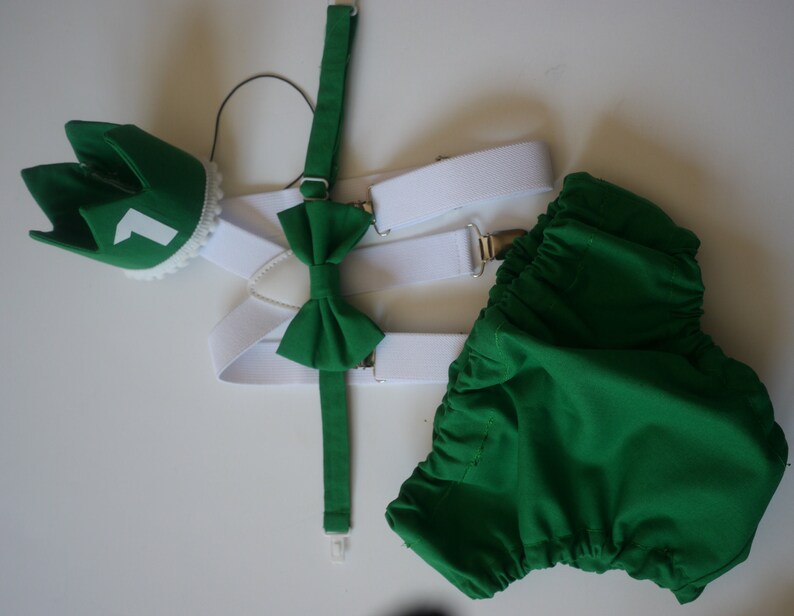 Baby Boy Green Cake Smash Outfit -- Baby Boy First Birthday Outfit Green