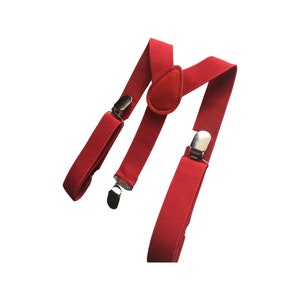 Suspenders, boy suspenders, red suspenders, baby red suspenders, red toddler suspenders, Christmas suspenders, boy suspenders image 1