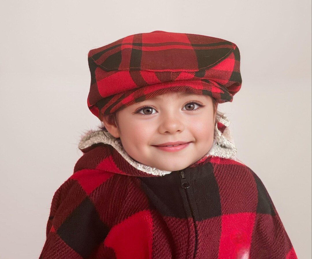 Buffalo Check Plaid Flat Cap