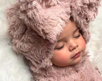 Bonnet Bebe Fille Naissance Avec Noeud Fleur Imprimé Pas Cher