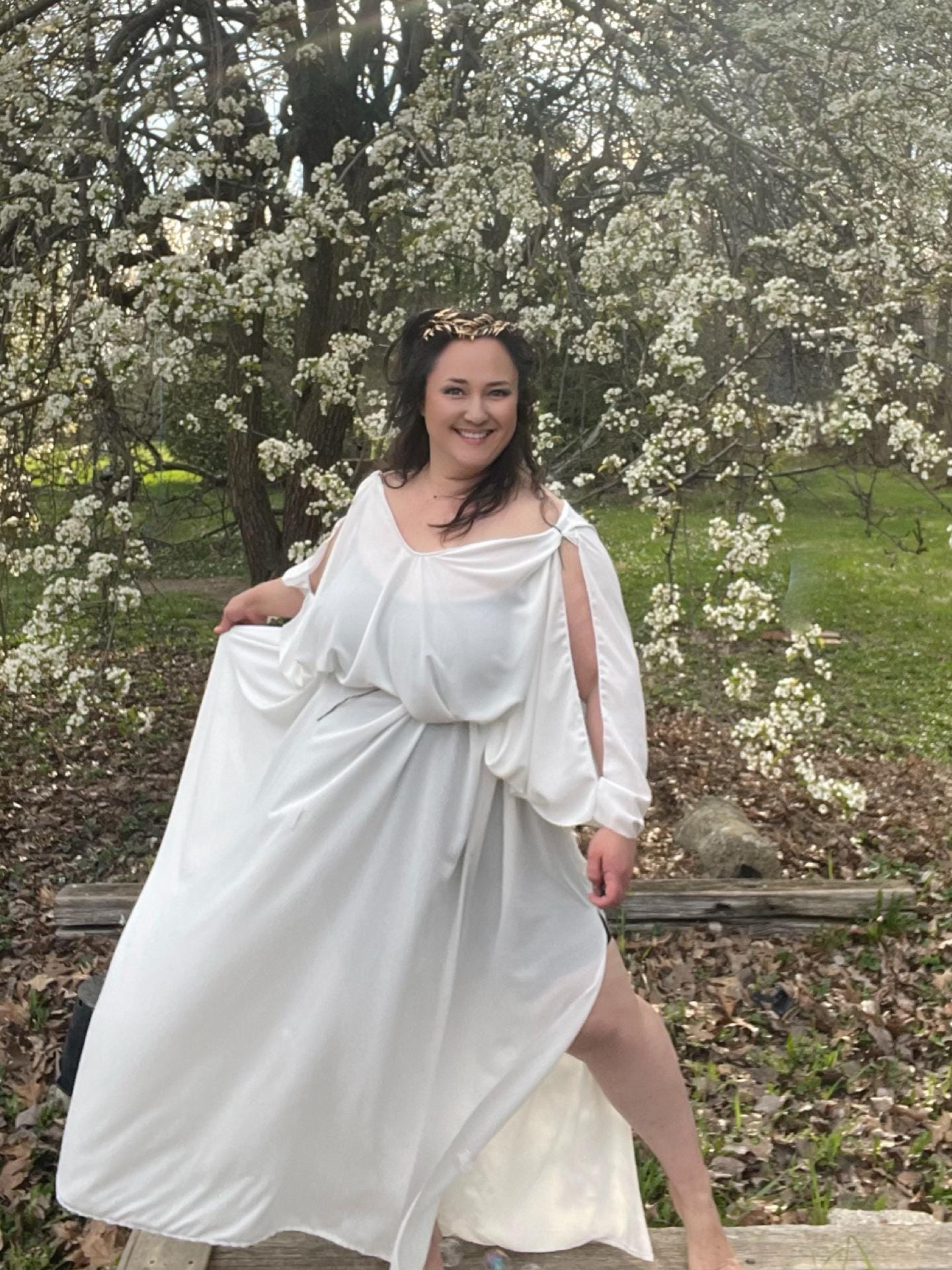 charmeuse cowl neck bridesmaid dress Cinderella Divine 7487W main image 0