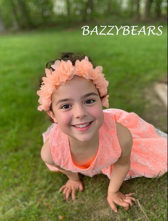Flower girl headband, flower girl hair accessories, bridesmaid hair piece, flowergirl gift, wedding hair accessories, satin headband