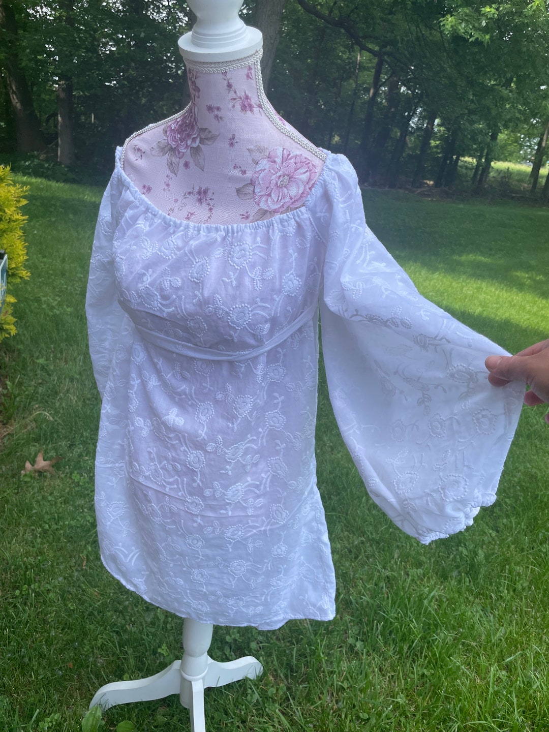 Selena puff sleeve embroidered bohemian gypsy dress