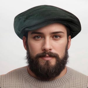 Suede Green Fall/Winter Flat Cap, Peaky Blinders Inspired, Baker Boy Leather Hat,Irish flat cap, Gatsby Hat, Christmas Men Hat